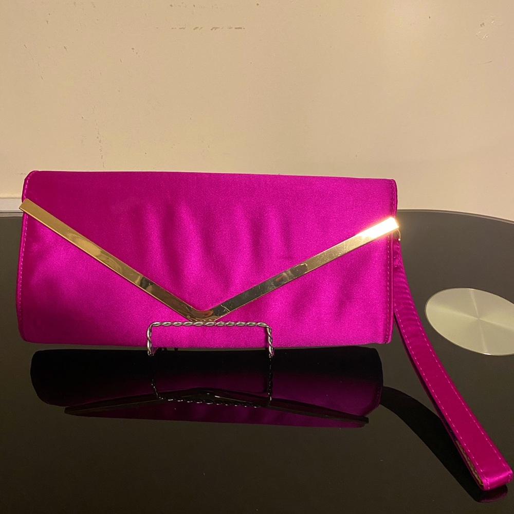 Aldo Wristlet Clutch Fuchsia Pink